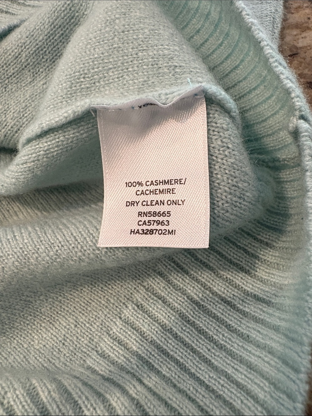 100% Cashmere | Halogen | Light Mint Textured Crewneck Sweater - Picture 12 of 16
